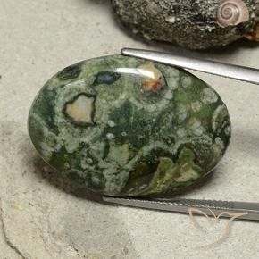 Jaspe Multicolor natural de 24.10 ct, Ovalada, Opaco
