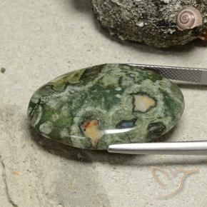 Jaspe Multicolor natural de 24.10 ct, Ovalada, Opaco
