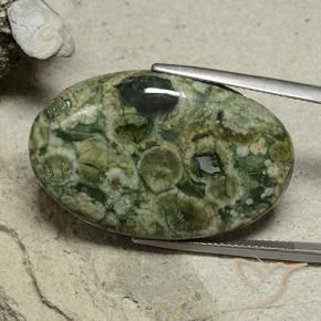 Jaspe Multicolor natural de 29.11 ct, Ovalada, Opaco