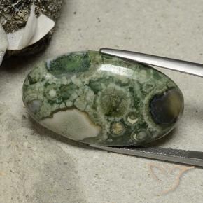 Jaspe Multicolor natural de 25.95 ct, Ovalada, Opaco