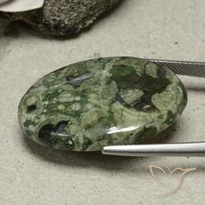 Jaspe Multicolor natural de 26.08 ct, Ovalada, Opaco