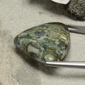 Jaspe multicolor natural de 24,33 ct, en forma de pera, opaco