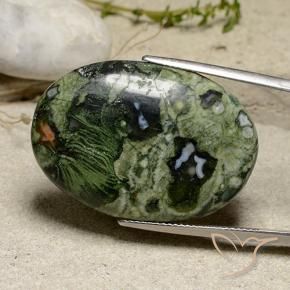 Jaspe Multicolor natural de 32.16 ct, Ovalada, Opaco