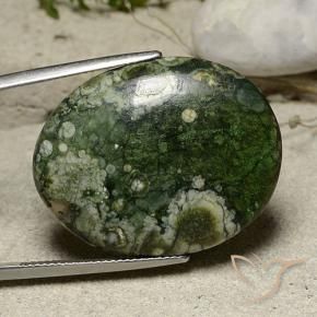 Jaspe Multicolor natural de 26.90 ct, Ovalada, Opaco