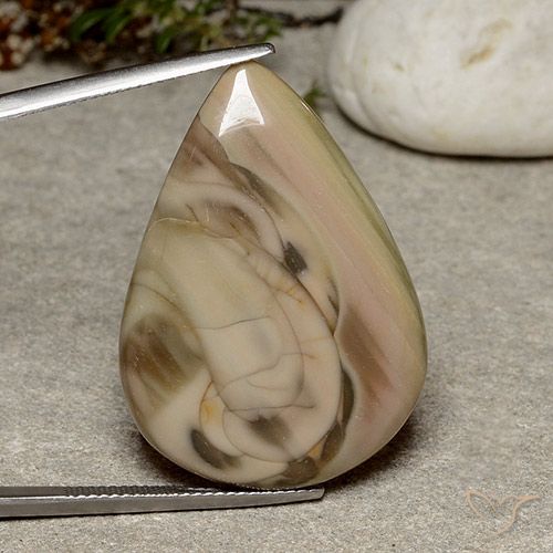 32.33ct Natural Multicolor Jaspe, En forma de pera, Opaco