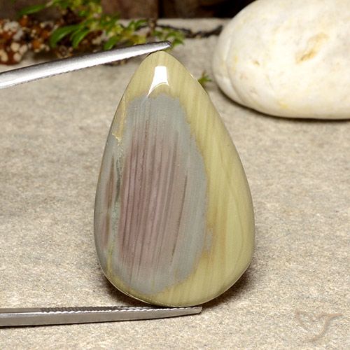 29.73ct Natural Multicolor Jaspe, En forma de pera, Opaco