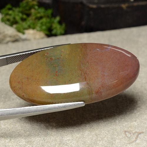Jaspe Multicolor natural de 46.10 ct, Ovalada, Opaco