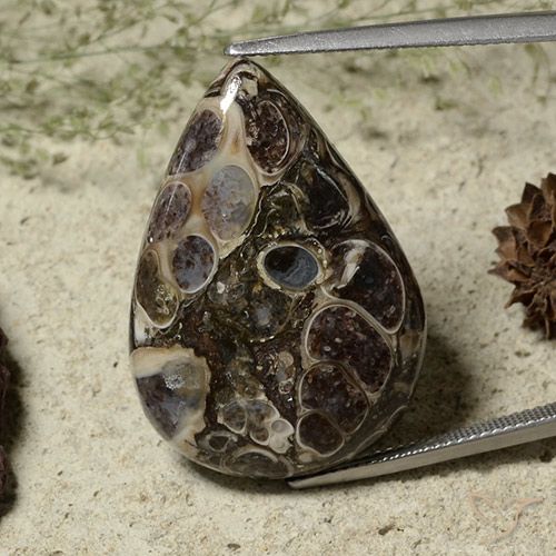 25.71ct Natural Multicolor Jaspe, En forma de pera, Opaco