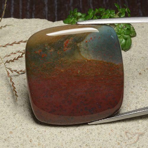 53.98ct Natural Multicolor Jaspe, Forma Cojín, Opaco