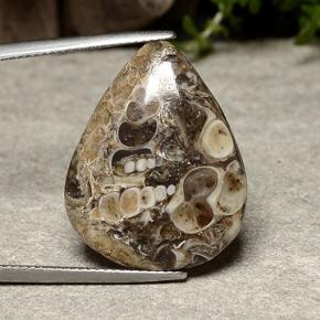 Jaspe multicolor natural de 14,09 ct, en forma de pera, opaco