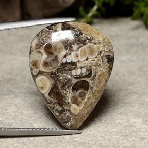 Jaspe multicolor natural de 14,09 ct, en forma de pera, opaco