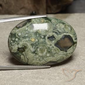 Jaspe Multicolor natural de 28.30 ct, Ovalada, Opaco