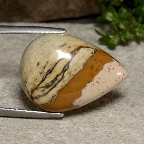 Jaspe multicolor natural de 12,42 ct, en forma de pera, opaco