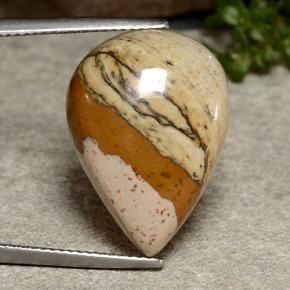 Jaspe multicolor natural de 12,42 ct, en forma de pera, opaco