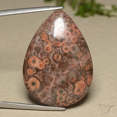 27.32ct Natural Multicolor Jaspe, En forma de pera, Opaco