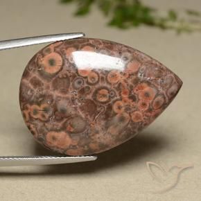 Jaspe Multicolor natural de 27.32 ct, En forma de pera, Opaco