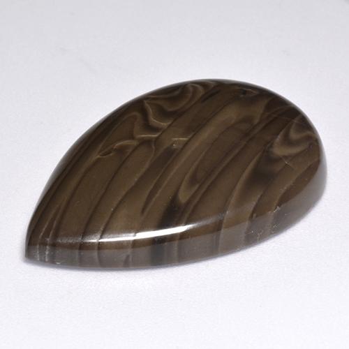 Jaspe Marrón chocolate natural de 23.63 ct, En forma de pera, Opaco