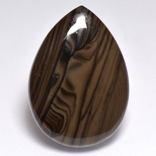 Jaspe Marrón oscuro natural de 17.66 ct, En forma de pera, Opaco