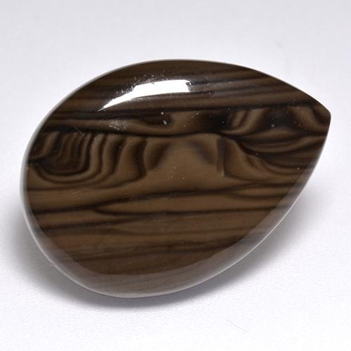Jaspe Marrón oscuro natural de 17.66 ct, En forma de pera, Opaco
