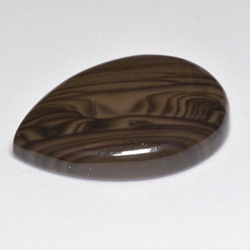 Jaspe Marrón oscuro natural de 17.66 ct, En forma de pera, Opaco