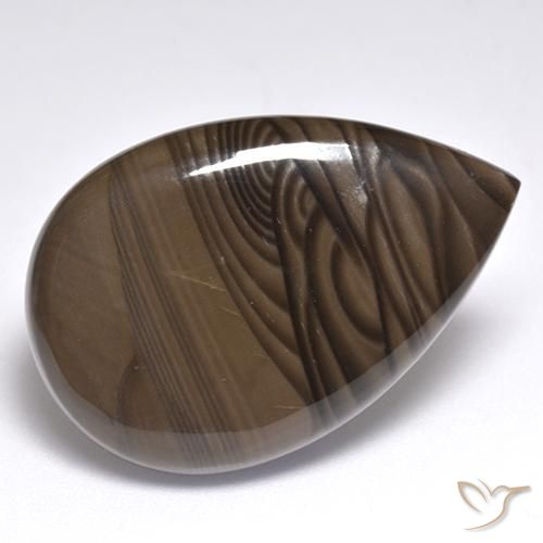 24.21ct Natural Marrón medio Jaspe, En forma de pera, Opaco