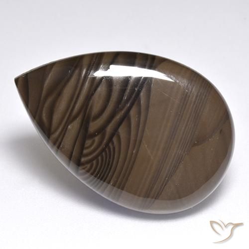 Jaspe Marrón medio natural de 24.21 ct, En forma de pera, Opaco