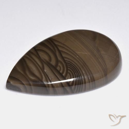 Jaspe Marrón medio natural de 24.21 ct, En forma de pera, Opaco