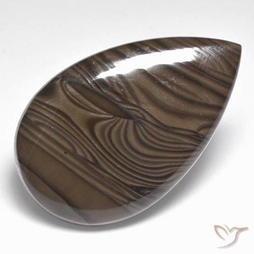 Jaspe Marrón medio natural de 31.70 ct, En forma de pera, Opaco