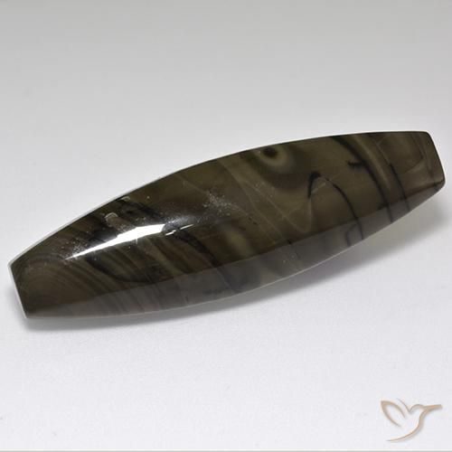 Jaspe Marrón chocolate oscuro natural de 25.05 ct, Elegante, Opaco