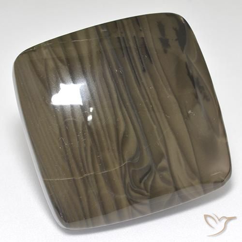 37.55ct Natural Marrón oscuro Jaspe, Forma Cojín, Opaco
