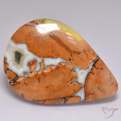 Jaspe Multicolor natural de 38.11 ct, En forma de pera, Opaco