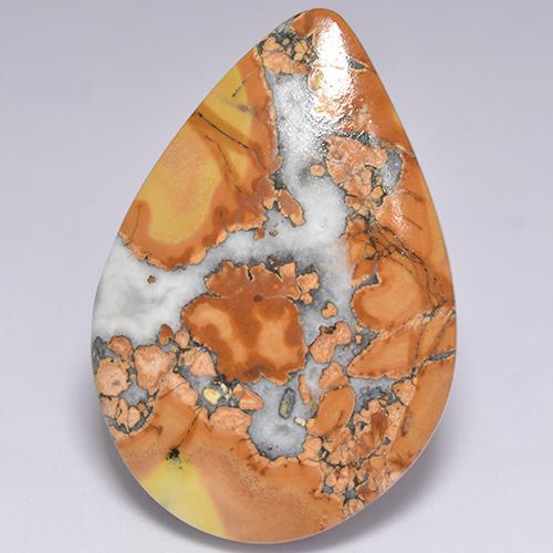Jaspe multicolor natural de 40,78 ct, en forma de pera, opaco