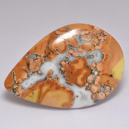 Jaspe multicolor natural de 40,78 ct, en forma de pera, opaco