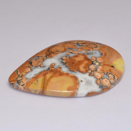 Jaspe multicolor natural de 40,78 ct, en forma de pera, opaco