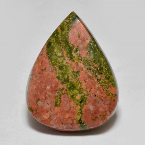 Jaspe multicolor natural de 13,09 ct, en forma de pera, opaco