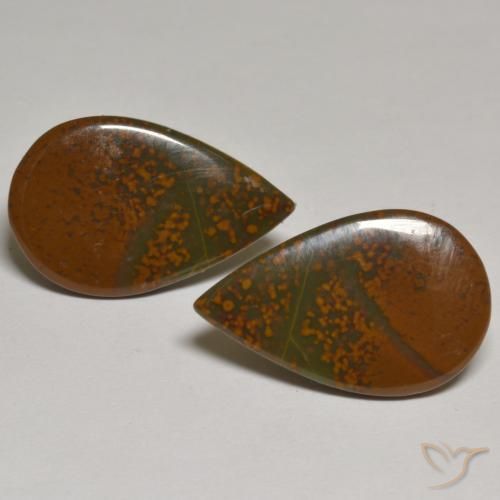 15.00ctw Natural Multicolor Jaspe, En forma de pera, Opaco