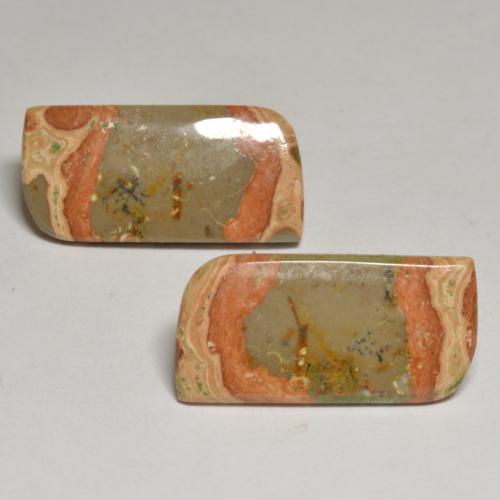 Gemas de jaspe multicolor natural de 19,13 ct, forma elegante, opaco