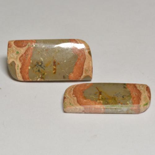 Gemas de jaspe multicolor natural de 19,13 ct, forma elegante, opaco
