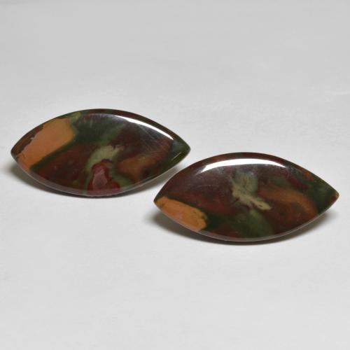 Gemas de jaspe multicolor natural de 14,34 ct, marquesa, opaco
