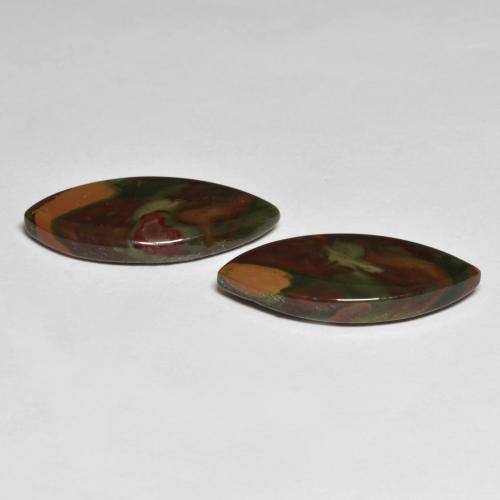 Gemas de jaspe multicolor natural de 14,34 ct, marquesa, opaco