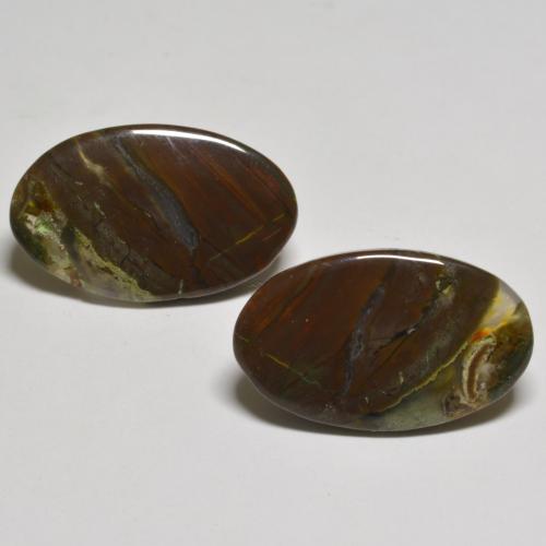 Gemas de jaspe multicolor natural de 15,58 ct, corte óvalo, translúcido