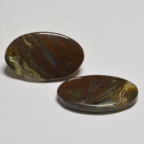 Gemas de jaspe multicolor natural de 15,58 ct, corte óvalo, translúcido