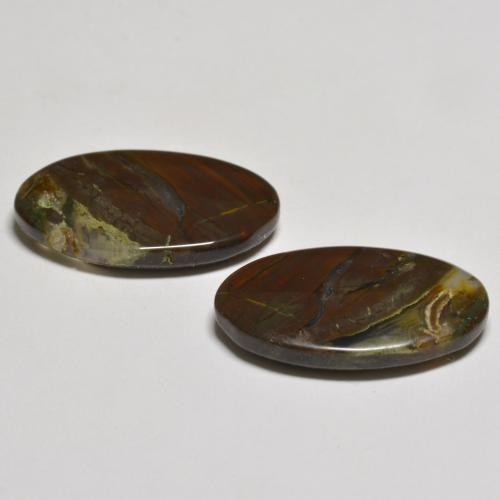 Gemas de jaspe multicolor natural de 15,58 ct, corte óvalo, translúcido