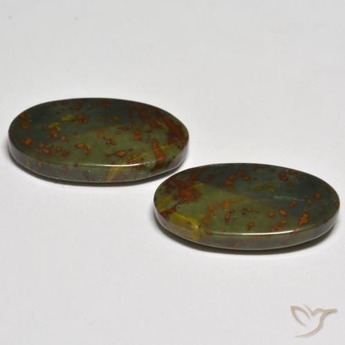 Gemas de Jaspe Multicolor natural de 18.15 ct, Ovalada, Opaco