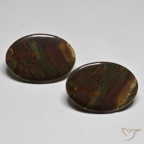 Gemas de Jaspe Multicolor natural de 19.29 ct, Ovalada, Opaco