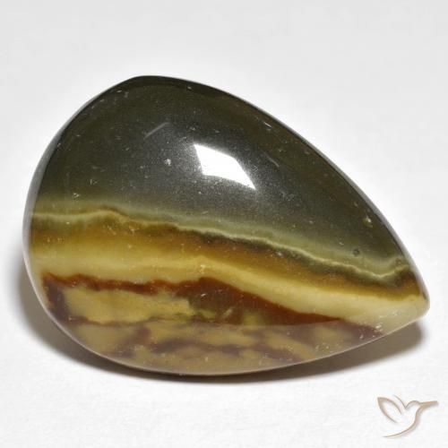20.58ct Natural Multicolor Jaspe, En forma de pera, Opaco