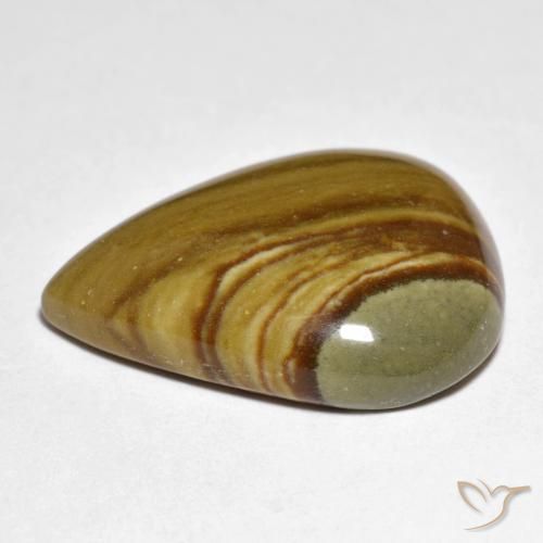 Jaspe Multicolor natural de 16.74 ct, En forma de pera, Opaco