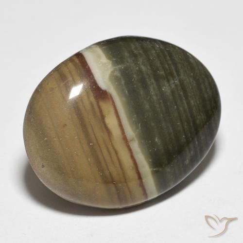 Jaspe Multicolor natural de 17.02 ct, Ovalada, Opaco