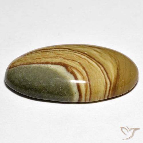 Jaspe Multicolor natural de 24.75 ct, Ovalada, Opaco