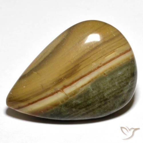 Jaspe Multicolor natural de 23.26 ct, En forma de pera, Opaco